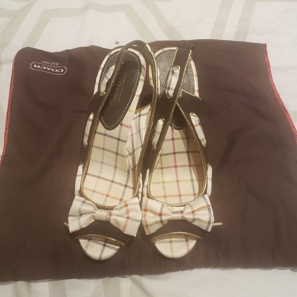 Size 8.5 Coach Wedge Heels - Picture 1 of 2